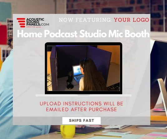 Home Podcast Studio Mic Booth - 2' x 6' (3pc Desktop Version) - Acoustic Sound Panels