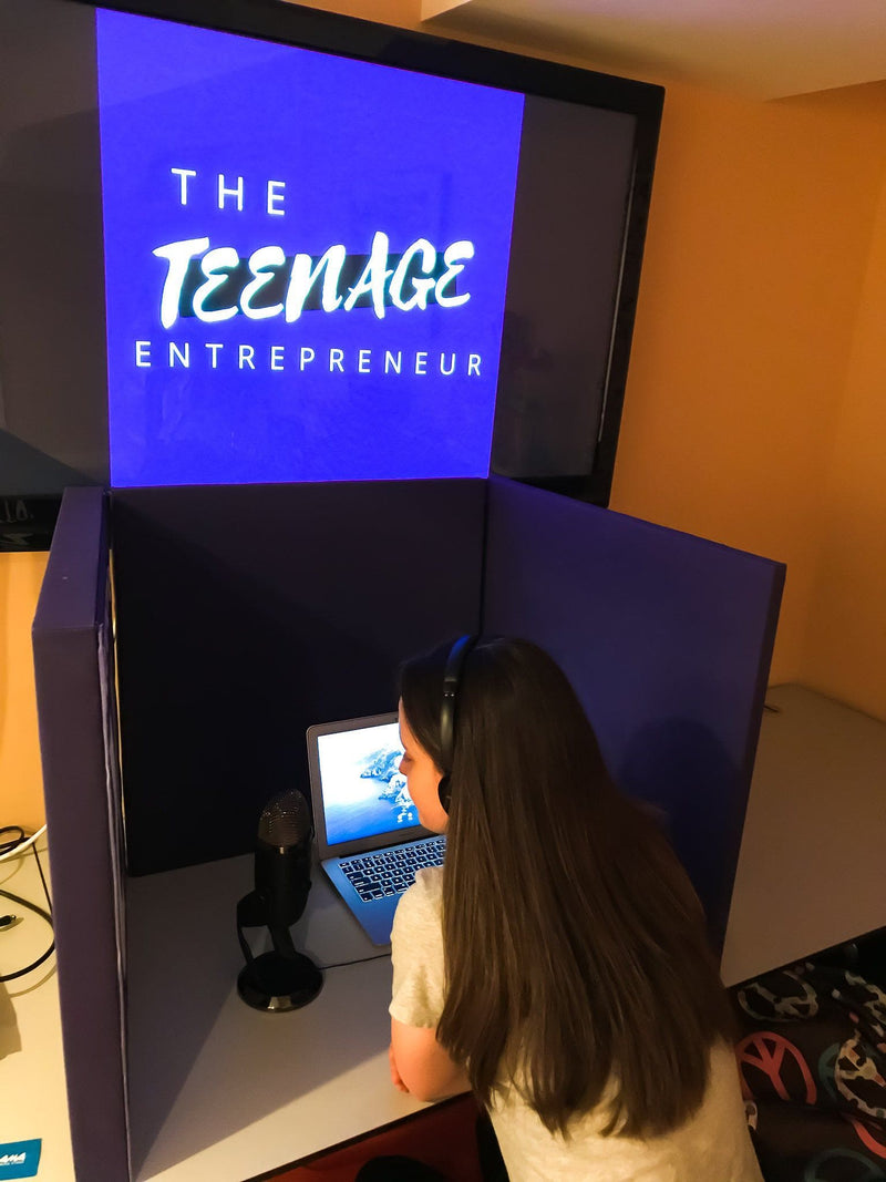 Load image into Gallery viewer, Home Podcast Studio Mic Booth - 2' x 6' (3pc Desktop Version)
