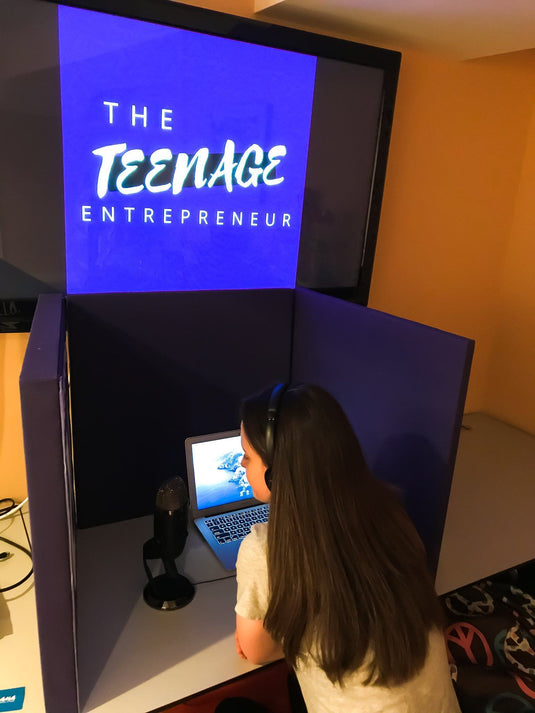 Home Podcast Studio Mic Booth - 2' x 6' (3pc Desktop Version)